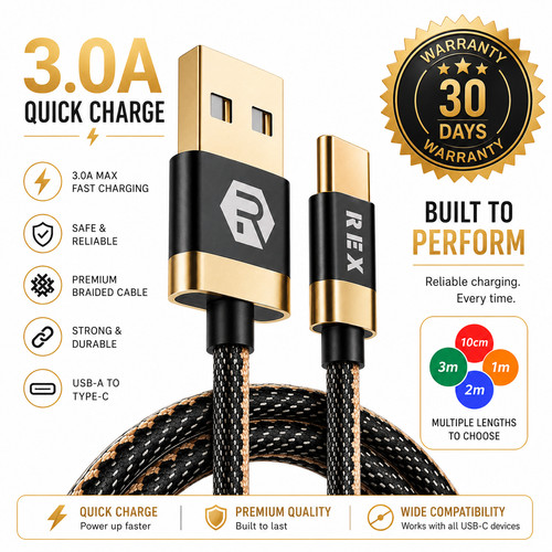 Cavo caricatore rapido usb a - caricatore,